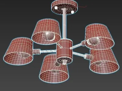 lumion ceiling light with four lamps 3D model