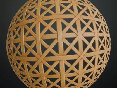 Bamboo Open Lattice Hexagonal Weave PBR Texture