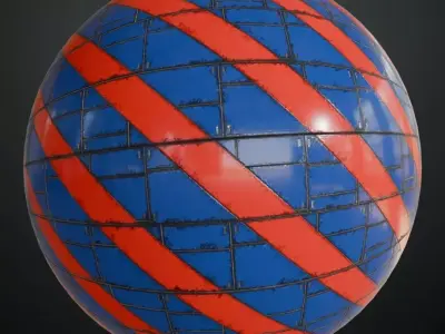 Red Blue Sci-Fi Metal Panel PBR Seamless Texture