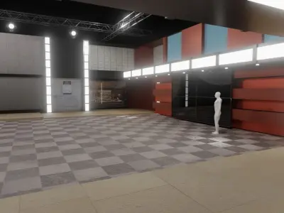 Late Night TV Studio  Low-poly 3D model