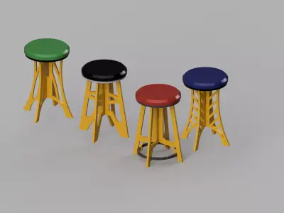 Bar Chair High Chair Stool 3D print model