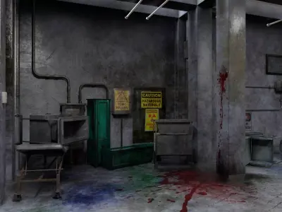 Old Hospital Room 2 Low-poly 3D model