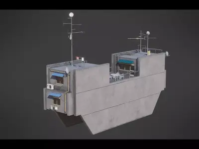 Dystopian Cyberpunk Building 2 Low-poly 3D model