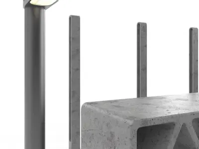 Concrete street elements 3D model