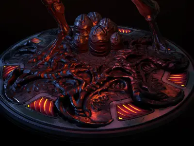 Queen Alien Low-poly 3D model