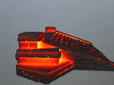 fire stair Low-poly 3D model