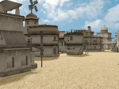 Arabic envirotment low poly Low-poly 3D model