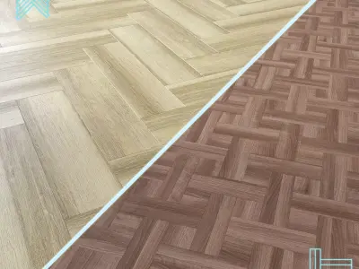 Parquet - Laminate - Wooden floor 2 in 1 Low-poly 3D model 146