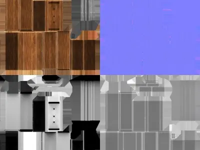 Old Toon Wooden Window Low-poly 3D model