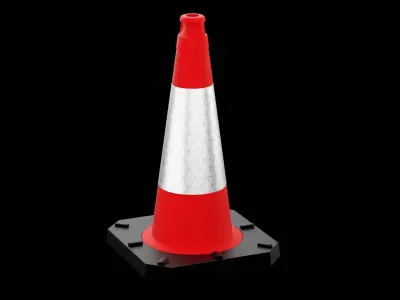 Short Street Cone Low-poly 3D model