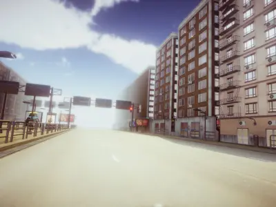 Modern City 3 UPDATE Low-poly 3D model