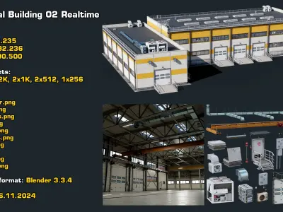  Industrial Building 02 with Interior Realtime 