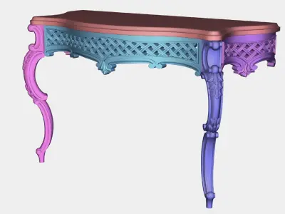 Carved console 2 leg table for CNC 02 3D model