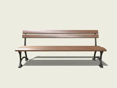 Street set Bench Streetlight Urn 3D model
