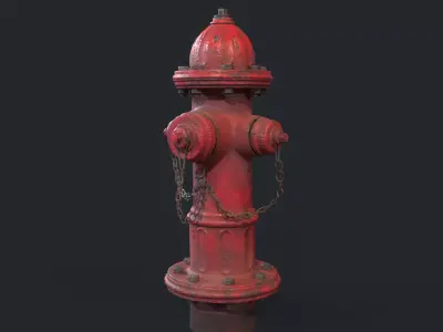 Urban Fire Hydrant Low-poly 3D model