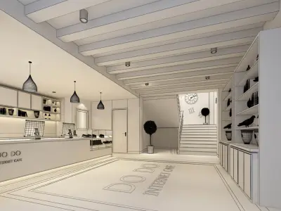 Business Restaurant - Coffee - Banquet  06 3D model