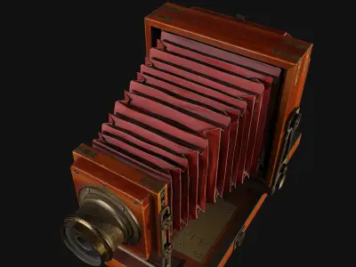 Retro camera Low-poly 3D model