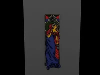 Stained Glass with a Woman  3D model