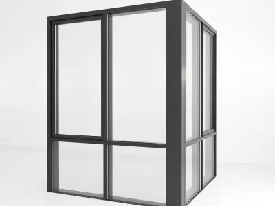 Panoramic glazing Stained glass 90 Low-poly 3D model