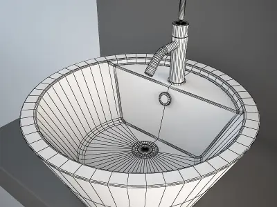 Standing Cone wash-basin Low-poly 3D model