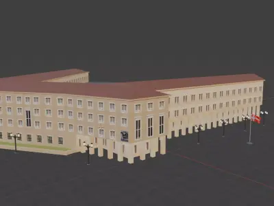 Berlin Tempelhof Airport WW2 architecture part3 3D model