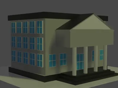 building city lowpoly Low-poly 3D model