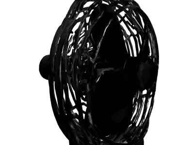 Vintage Chrome Desk Fan Low-poly 3D model