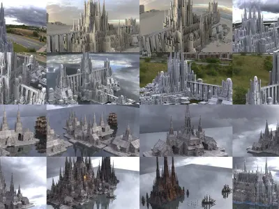 Dark Lord Castles Collection 1 3D Model Pack