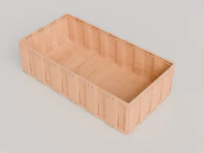  Wooden Crate Low-poly 3D model