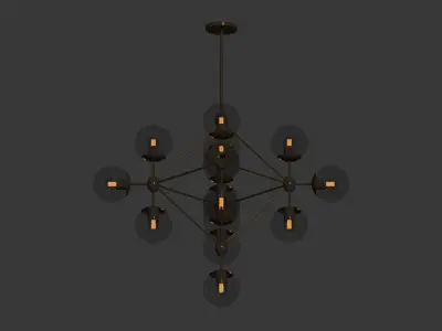 Dortch 15 Light Sputnik Chandelier 3D model