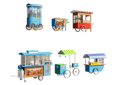 Food Cart Low-poly 3D model