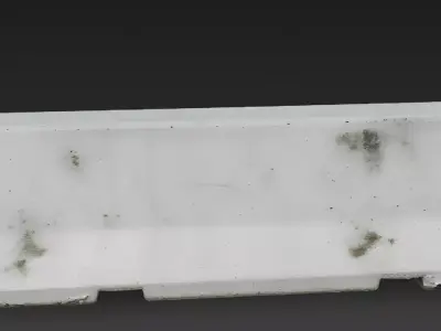 Realistic Concrete Road Barrier 3D Model Low-poly 3D model