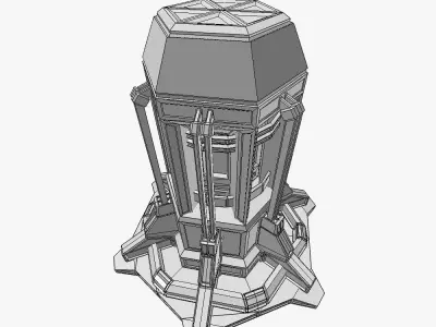 Force field generator 08 sci-fi Low-poly 3D model
