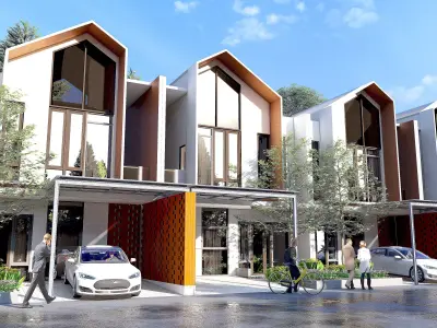 Modern Compact House 7 x 10 Full 3D  Skp Lumion and DWG File 3D model