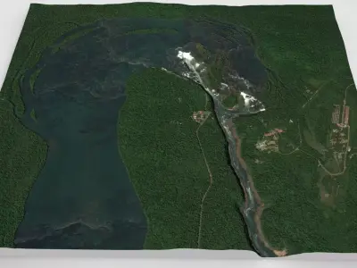 The Iguazu Falls Brazil and Argentina 3D model