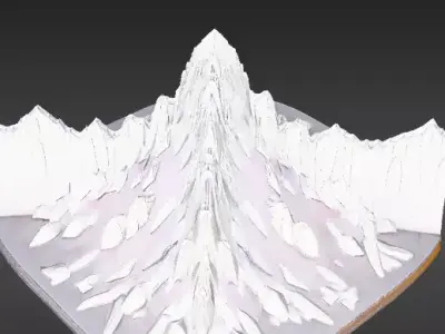 Snowy Mountain Peak Stylized Environment Background 3D Model Low-poly 3D model