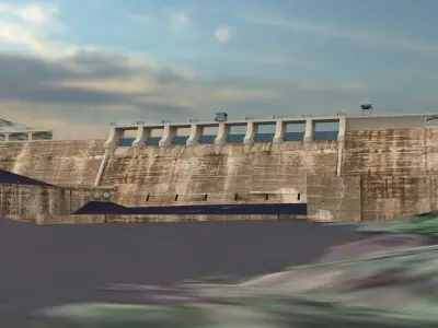 Somerset Dam Low-poly 3D model