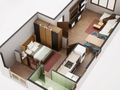 3D Floor Plan Model 19 3D model