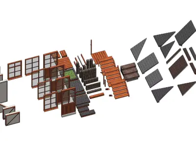 3d  module for medieval houses design  lighthouse as a gift Low-poly 3D model