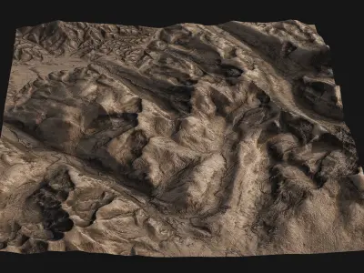 Stylized Terrain Low-poly 3D model