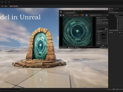 Medieval Portal Teleport in Jungle Ruins for Unreal and Unity Low-poly 3D model