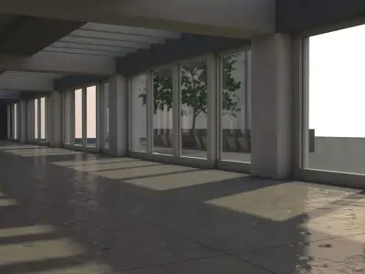 corporation entrance  Free low-poly 3D model