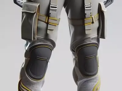 Futuristic Tech Suit 3D Model Clothing Grey Hoodie  Low-poly 3D model