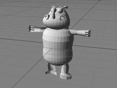 Cartoon Animal Rhino 3D model