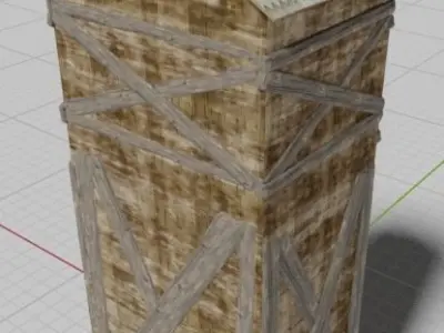 old medieval home tower  3D model