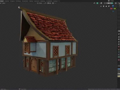 Medieval House Low-poly 3D model