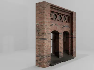 Modular Building Windows Low-poly 3D Low-poly 3D model