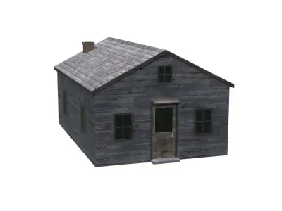 Old Abandoned House Low-poly 3D model