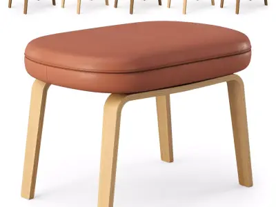 Era Normann Copenhagen Footstool With Wood Legs  3D model