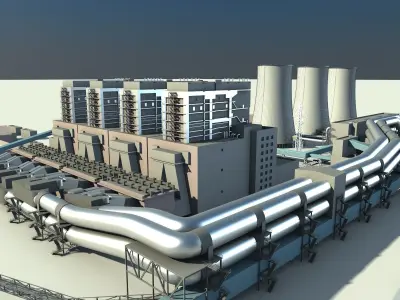 Thermal Power Plant 3D model